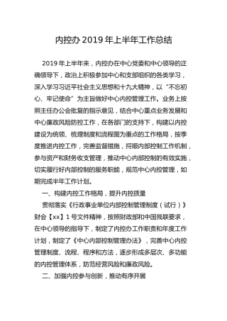 内控办上半年工作总结