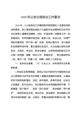 公安分局政治工作要点(4200字)