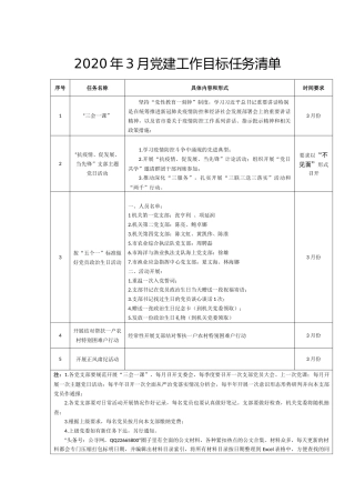 2020年3月党建任务清单