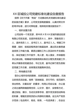 党建标准化建设自查报告（企业7个方面）