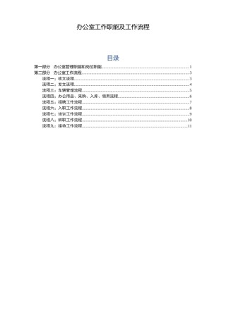 办公室工作职能表格及工作流程图