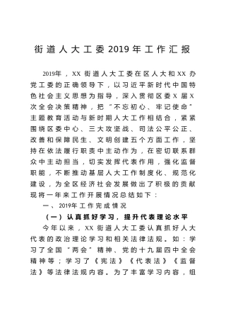 乡镇街道人大2019年工作报告（5000字）