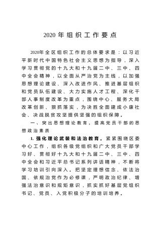 2020年组织工作要点（5500字）