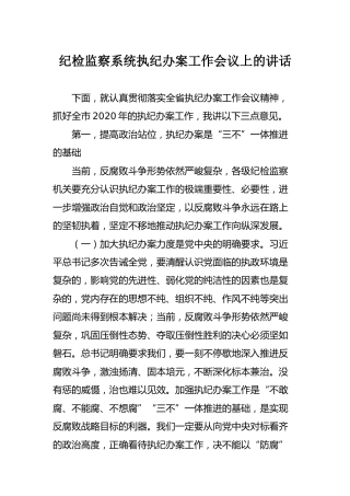 纪检监察系统执纪办案工作会议上的讲话4600字