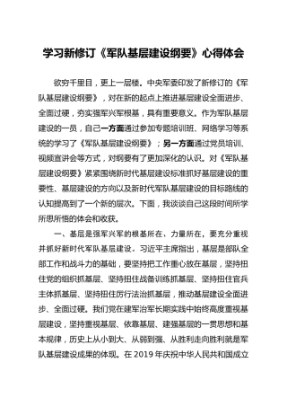 学习新修订军队基层建设纲要心得体会2篇
