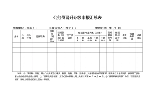 公务员职级并行相关表格