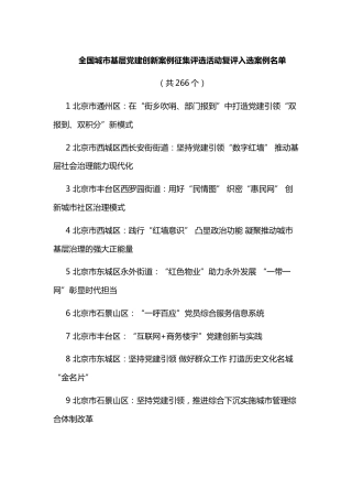 城市基层党建创新案例合集73万字