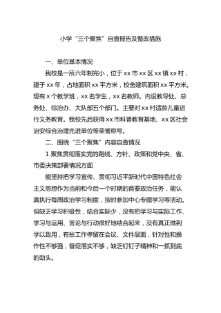 学校“三个聚焦”自查报告及整改措施