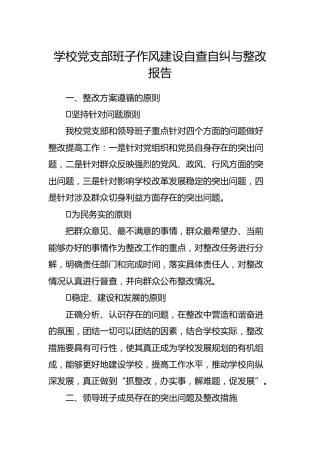 作风建设自查自纠与整改报告（学校）