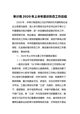 2020年意识形态工作总结4400字（审计）