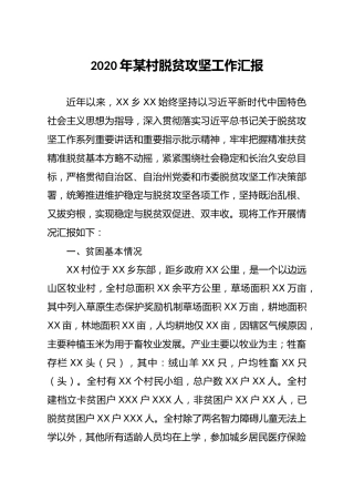 2020年某村脱贫攻坚工作汇报