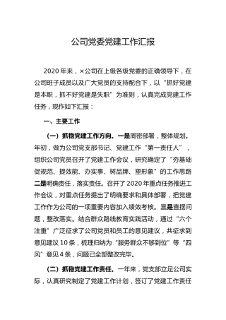 2020年公司党建工作报告2900字