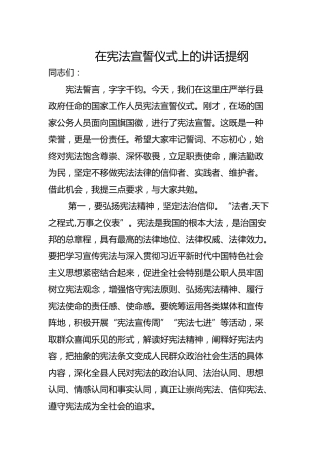 在宪法宣誓仪式上的讲话