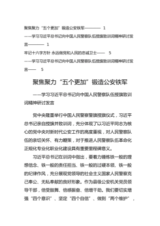 学习警察队伍授旗致训词精神研讨发言4篇