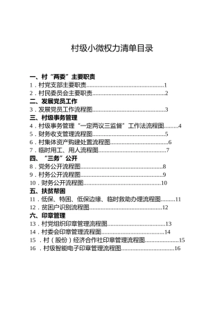 村级小微权力清单目录