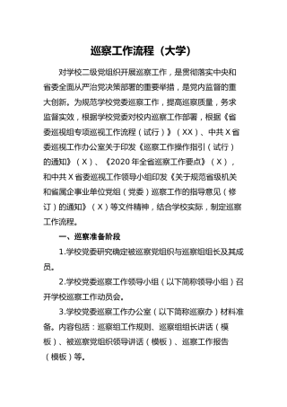 巡察工作流程（学校版）