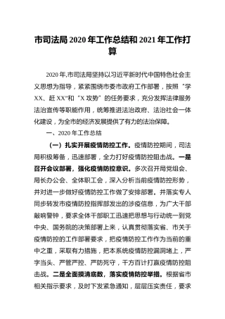 司法系统2020年工作总结和2021年工作打算