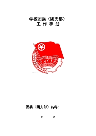 学校团支部工作手册