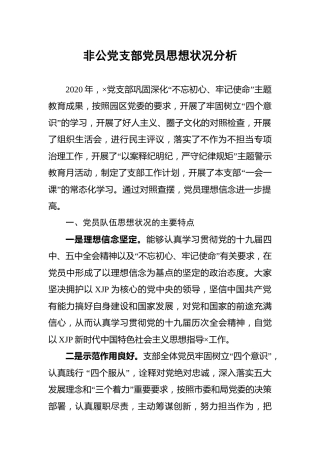 非公党支部党员思想状况分析报告