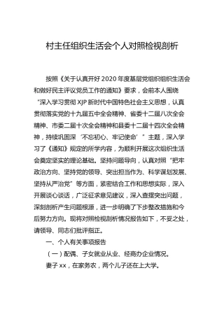 组织生活会个人对照剖析材料3200字（村、社区）