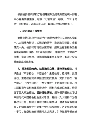 领导班子政治建设考察自查自评报告6600字