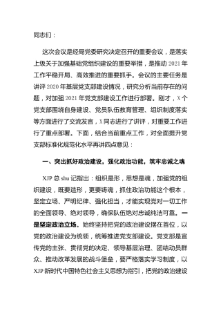 在2021年党支部建设推进会上的讲话