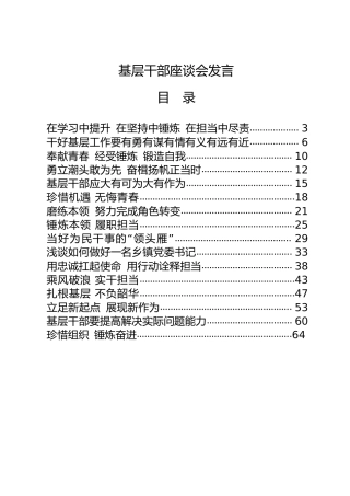基层干部座谈会发言合集（19篇