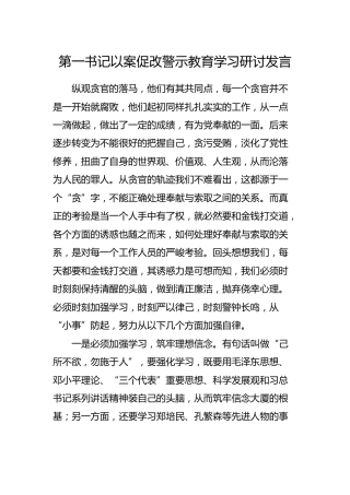 第一书记以案促改警示教育学习研讨发言