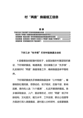 村“两委”换届组工经验信息