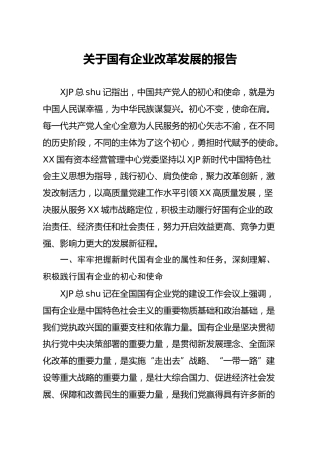 国有企业改革发展的工作报告4100字（公司）