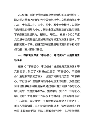 党支部书记抓基层党建述职履职报告3600字