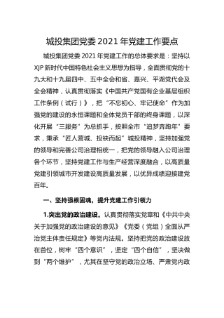 集团公司2021年党建工作计划、要点3500字