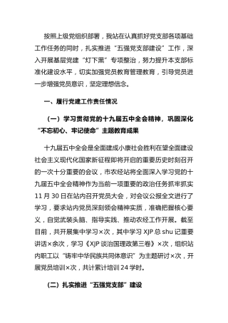 党支部书记2020年抓党建工作述职报告3800字
