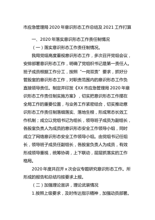 2020年意识形态工作总结及2021年工作打算（应急）