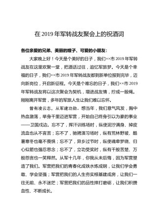 八一在战友聚会上的祝酒词