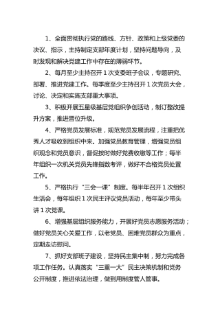 党支部书记责任清单（10条）