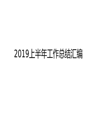 2019年上半年工作总结合集