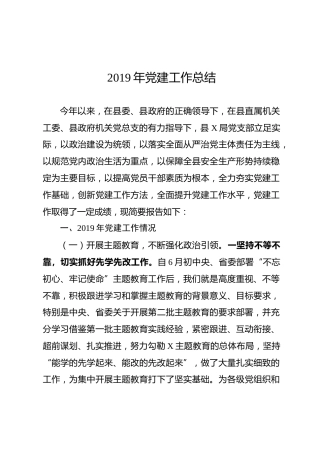 2019年党建工作总结（4300字） (1)