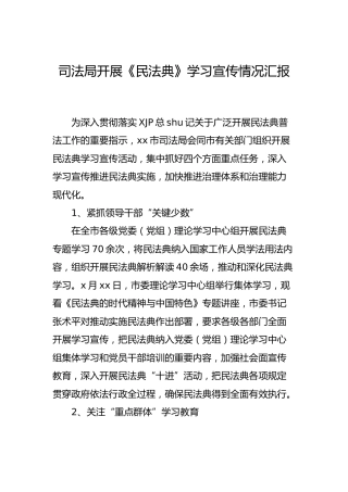 学习宣传《民法典》情况工作总结汇报2篇