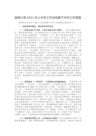 统计系统2021年上半年工作总结