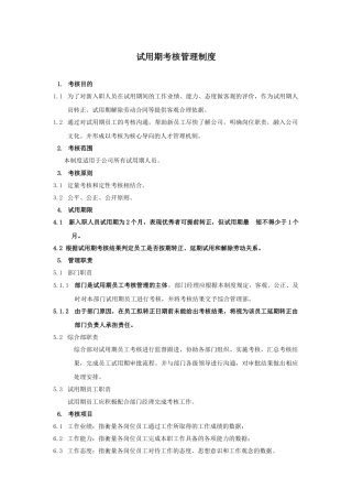 公司试用期考核管理制度