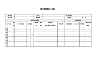公司部门月度工作计划表