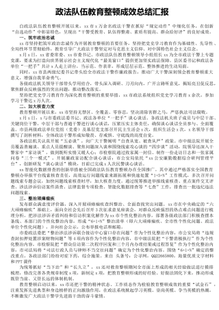 政法队伍教育整顿成效总结汇报2篇