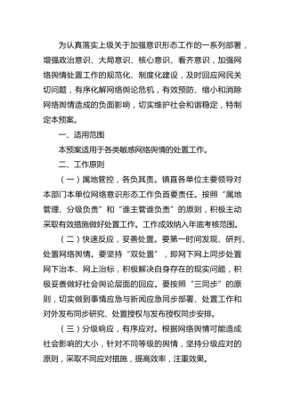 意识形态舆情事件应急处置预案