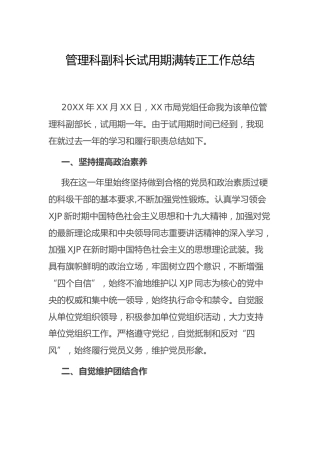 试用期满转正工作总结
