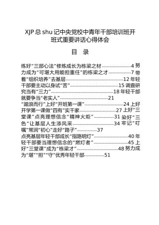 党校中青年干部培训班重要讲话心得体会合集40篇（中青班心得研讨）