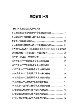 各类表态发言合集20篇（群管理分享）