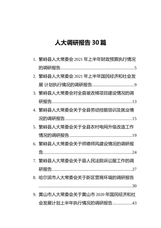 调研报告合集30篇（人大）