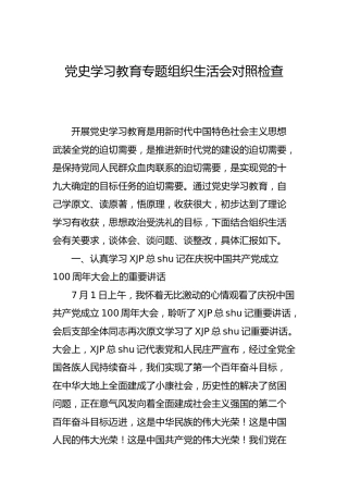 党史专题组织生活会个人剖析3篇（群管理分享）