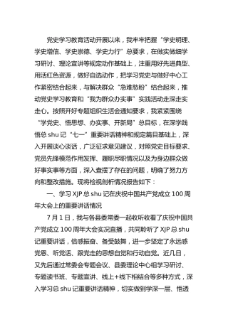 党史专题组织生活会个人剖析（县委书记4000字）